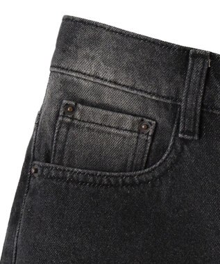 WEGO ヴィンテージウォッシュデニムハーフパンツ ブラック