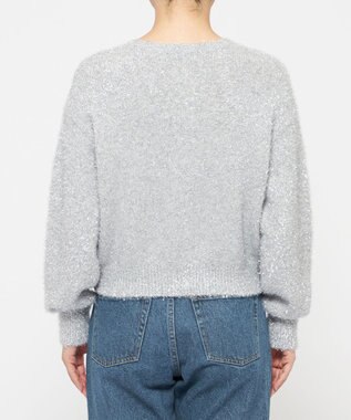 uncrave ラメ シャギー ニット カーディガン（uncrave STANDARD） シルバー×ライトグレー