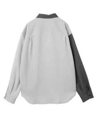 WEGO 【しわになりにくい】ドライポリカラーブロックシャツ（LS） ダークグレー