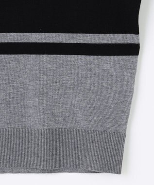 23区GOLF 【WOMEN】【ウォッシャブル 】バイカラー ニットソー ブラック系