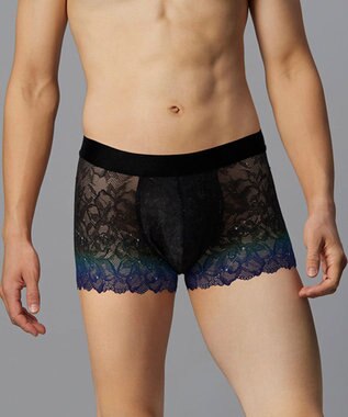 WACOAL MEN WACOAL MEN 【レースボクサー】 ボクサーパンツ フロント快適グラマラス 通気性 スカラ始末(裾部分) 前閉じ レース 下着 メンズ WT3826 /ワコールメン グレイッシュブルー