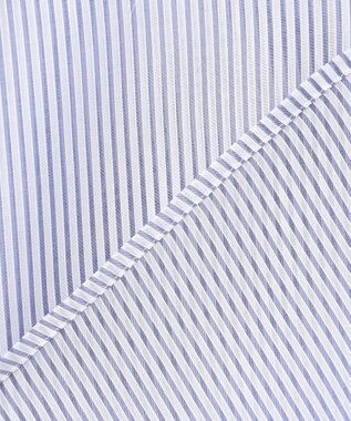 ANY シアーストライプシャツ オフ×ブルー