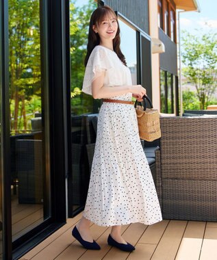 Tiaclasse レースフレアスリーブカットソートップス オフホワイト