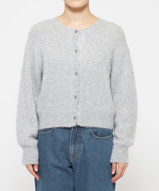 uncrave ラメ シャギー ニット カーディガン（uncrave STANDARD） シルバー×ライトグレー