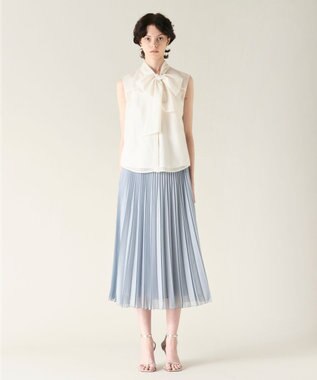 GRACE CONTINENTAL チンツボウタイノースリーブブラウス ホワイト