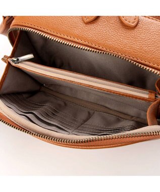 UNBILLION アトランタ ATLANTA / 牛革BOX型ウォレットショルダー キャメル