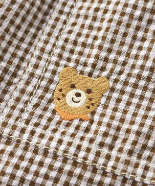 MIKI HOUSE HOT BISCUITS 【80-120cm】サッカー素材 5分丈パンツ ダークブラウン