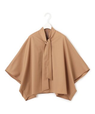 ICB 【洗える】T/Wブロード ボウタイブラウス キャメル系