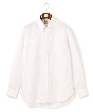 J.PRESS MEN 【WEB・一部店舗限定】コットンリネンマルチストライプ シャツ / B.D. オレンジ系1