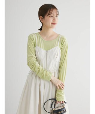 Green Parks クルーネックシアーベロアプルオーバー Lime Green