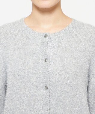 uncrave ラメ シャギー ニット カーディガン（uncrave STANDARD） シルバー×ライトグレー