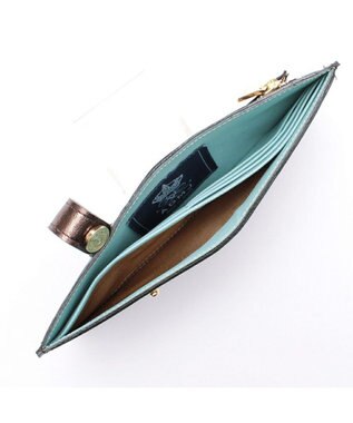 A.D.M.J. 【牛革】イタリアンレザークラックメタルスリムウォレット ブロンズ