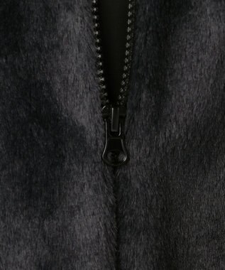 Feroux フード付きフェイクファー パーカー ブラック系