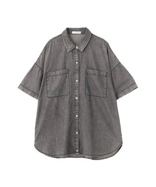 Green Parks 半袖シアーデニムシャツ Black
