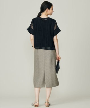 自由区 L 【洗える】ルーレックスジャカード スカート モスグレー