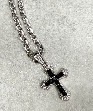 WEGO Lクロスビジューネックレス ブラック