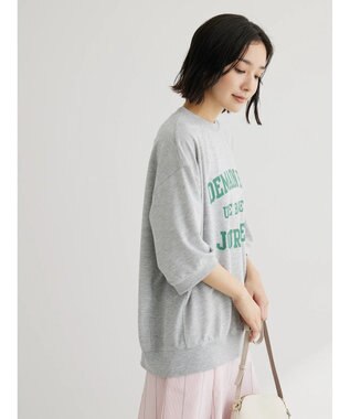 Green Parks ７分袖ロゴ裏毛プルオーバー Gray Mixture