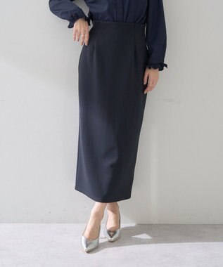YECCA VECCA ダンボールニットナロースカート Navy
