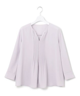 23区 S 【洗える】 バックサテンアムンゼン キーネック ブラウス ライラック系