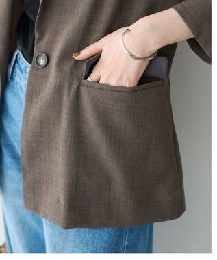 YECCA VECCA リネンライクジャケット Brown