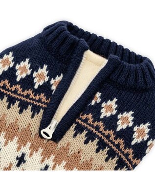 PET PARADISE ペットパラダイス ハーフジップアップ ニット 《ネイビー》 小型犬 ネイビー