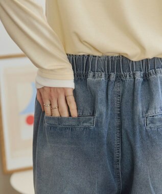 WEGO 【ANGIE VINTAGE】デニムイージーパンツ ブルー