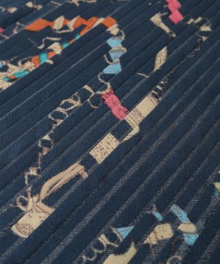 YECCA VECCA ビットプリントプリーツスカーフ Navy