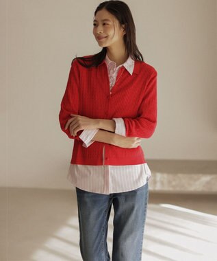 組曲 【先行予約・Flower Collection】COUCOUニット カーディガン チェリーレッド系