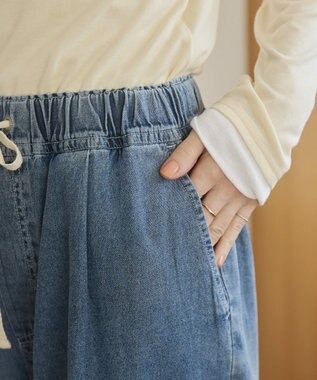 WEGO 【ANGIE VINTAGE】デニムイージーパンツ ブルー