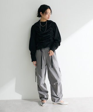 Green Parks ・ＡＮＤＳＥＡＲＣＨ　ドロストリボンブラウス Black