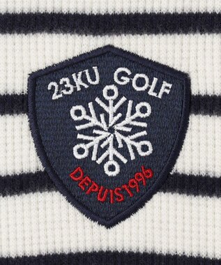 23区GOLF 今シーズンはボーダー柄も仲間入り！【MEN】【吸湿発熱】グランサーモボーダー カットソー アイボリー系1