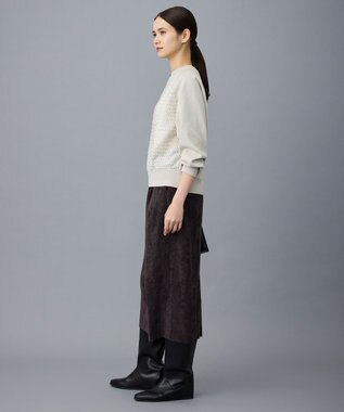 自由区 L 【17号サイズまで展開・SHIHOさん着用】ソフトコーデュロイ スカート ブラック