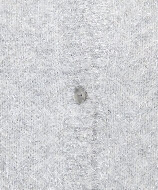 uncrave ラメ シャギー ニット カーディガン（uncrave STANDARD） シルバー×ライトグレー