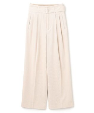 BEIGE， 【洗える】PASTEUR / ウエストベルト付きコーデュロイパンツ Ecru