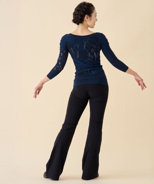 Chacott 【ノーソーイングニット】リバーシブルボートネックトップ アイアンブルー