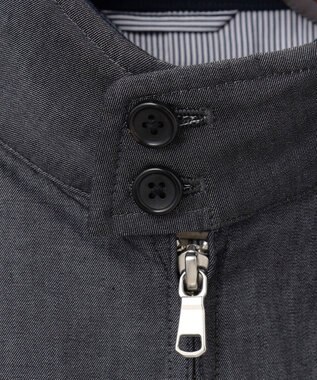 J.PRESS MEN ボンディングデニム ゴルフジャケット ネイビー系