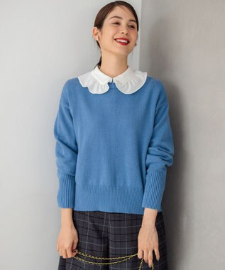 組曲 フリルカラーブラウス アイボリー系