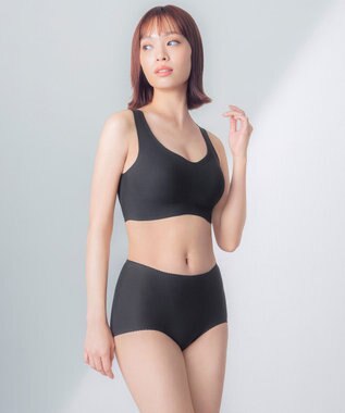 Wing ノンワイヤーブラ 【綿の贅沢】 綿混素材 ラクなのにきれい ハーフトップ KB1031 ウイング／ワコール ブラック