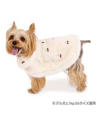 PET PARADISE ペットパラダイス チェリー ポンチョ 《ホワイト》 小型犬 オフホワイト