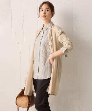 組曲 【WEB限定】シアーツイルジャージー ロングカーディガン ベージュ系