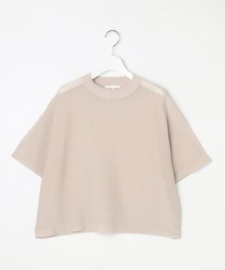 自由区 【アンサンブル対応・洗える】ドライシアーファインゲージクロップド丈 ニット ベージュ