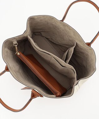 UNBILLION cachecache パーテーションPUトートバッグL キャメル