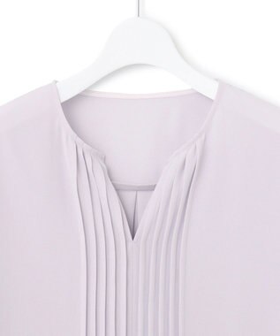 23区 S 【洗える】 バックサテンアムンゼン キーネック ブラウス ライラック系