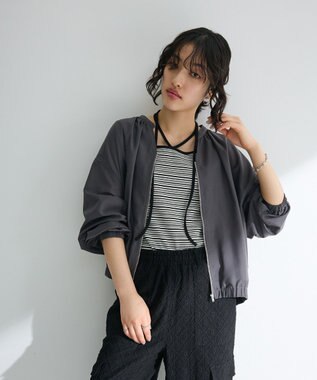 Green Parks イージーケア　シャツブルゾン Charcoal Gray