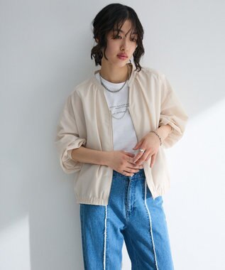 Green Parks イージーケア　シャツブルゾン Ecru