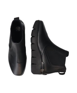 INTER-CHAUSSURES 【BUSSOLA】サイドゴアレザーショートブーツ ブラック