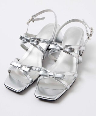 WEGO リボンヒールサンダル シルバー