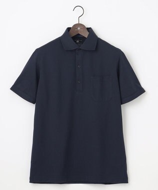 JOSEPH ABBOUD MOUNTAIN 【速乾】WEB/一部店舗限定  シャンブレーポロシャツ ネイビー系