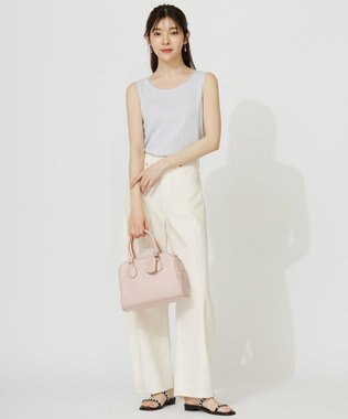 ANY SIS S 【洗える】チュールコンビラメ タンクトップ シルバー