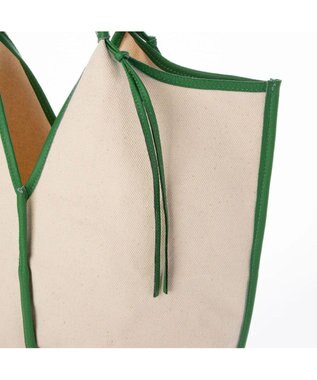 UNBILLION perche コットン×牛革付属トートバッグ L グリーン